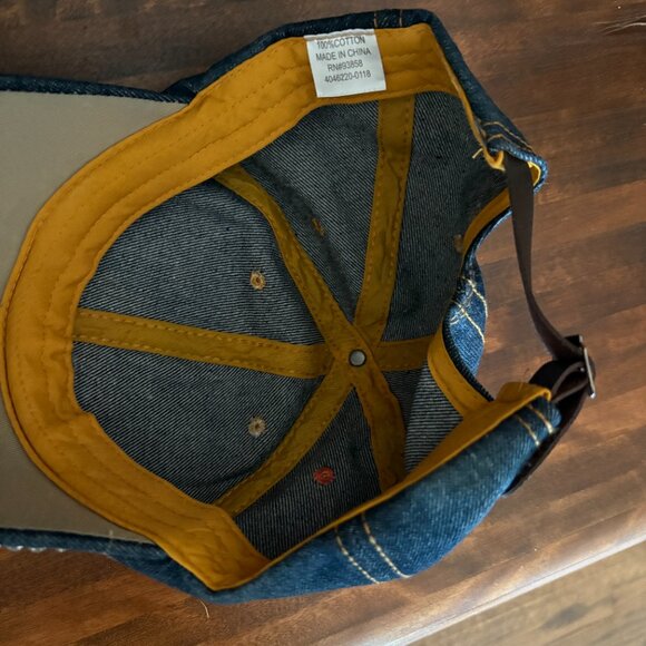 Denim Blue Unbranded American Flag Sequin Hat Leather Strapback Baseball Cap - Picture 4 of 7